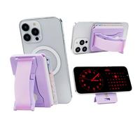 LoveHandle Phone Wallet with Kickstand and Adapter Ring for MagSafe, Phone Card Holder, Wireless Charging Compatible, Wallet Compatible with MagSafe - Lavender Glow on Lavender