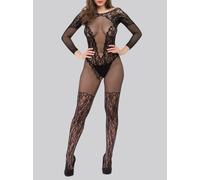 Lovehoney All About That Lace Fishnet Bodystocking - One size - Black Black