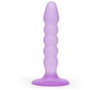 Lovehoney Anal Dildo - 5 Inch Suction Cup Dildo - Flexible Slimline Ribbed Anal Toy - Harness Compatible for Strap On and Pegging Play - Adult Sex Toy - Waterproof - Purple