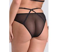 Lovehoney Black Sheer Mesh Brazilian Knickers - Small - Black Black