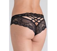 Lovehoney Criss-Cross Crotchless Knickers - L / XL - Black Black
