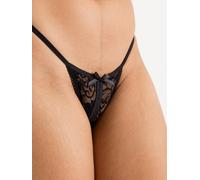 Lovehoney Crotchless Lace G-String - M / L - Black Black