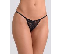 Lovehoney Crotchless Lace G-String - S / M - Black Black