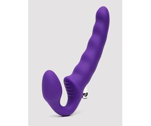 Lovehoney Deep Dive Posable Rechargeable Vibrating Strapless Strap-On - Purple Purple