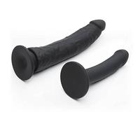 Lovehoney Deluxe Strap-On Harness Kit with 2 Silicone Dildos - Black Black