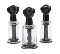 Lovehoney DOMINIX Deluxe Nipple & Clit Triple Sucker Set | Advanced Suction Pumps for Intense Nipple & Clitoral Play | Adjustable Screw Suction Chambers for BDSM Pleasure | Clear Adult Sex Toy