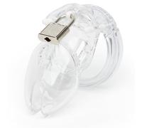 Lovehoney DOMINIX Deluxe Rigid Plastic Chastity Device 2.5 Inch | Lightweight Cock Cage for Men with Padlock, Keys & 5 Numbered Locks | Ventilated Male Chastity Cage for Long-Term Wear & Orgasm Denial