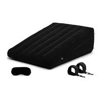 Lovehoney Dominix Deluxe Sex Position Wedge Bondage Set for Couples, Black | Includes Attachable Handcuffs & Blindfold, Flocked Non Slip Inflatable Wedge, Restraint Kit for Couples, Adult Sex Toy