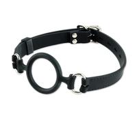 Lovehoney DOMINIX Deluxe Silicone O-Ring Gag 1.5-Inch | Adjustable Lockable Silicone Strap Bondage Gag for Couples | Open-Mouth BDSM Restraint | Roleplay & Oral Play | Metal Rings for Chains & Leads