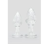 Lovehoney Double Booty Glitter Butt Plug Set - Clear Clear