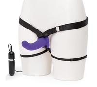 Lovehoney Double Duty Vibrating Double-Ended Strap-On Dildo - Purple Purple