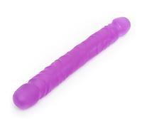 Lovehoney Double Ended Dildo | 12 inch Large Realistic Dildo | Long Dong Flexible Anal Toy for Men | Thick Double Head Penis G Spot Massager Adult Sex Toys for Women, Couples & Lesbians | Purple