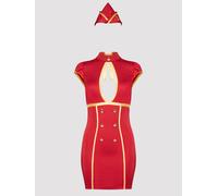 Lovehoney Fantasy Plus Size Flight Attendant Costume - 1X / 2X - Red Red
