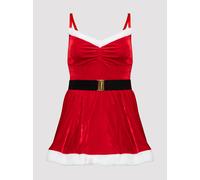 Lovehoney Fantasy Plus Size Santa Flirty Red Dress - One Size Curve - Red Red