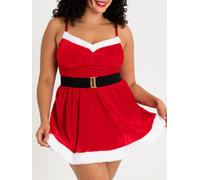 Lovehoney Fantasy Plus Size Santa Flirty Red Dress - One Size Queen - Red Red