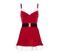 Lovehoney Fantasy Santa Flirty Red Velvet Dress | Womens Christmas Mini Dress | Fancy Dress Costume | Xmas Outfit for her | Fits Sizes 18 to 22