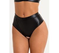 Lovehoney Fierce Wet Look Cut-Out Thong - Small - Black Black