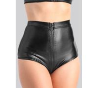 Lovehoney Fierce Wet Look High-Waisted Knickers - Large - Black Black