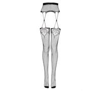 Lovehoney Fishnet Tights & Suspender All-in-One Lingerie for Women, Black