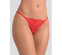 Lovehoney Flirty Red Lace G-String - L / XL - Red Red