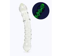 Lovehoney Glow in the Dark Glass Dots & Swirls Dildo - Glow Glow