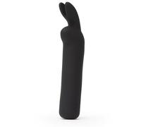 Lovehoney Happy Rabbit Silicone Bullet Sex Toy Vibrator for Women, Black | 12 Powerful Vibration Modes, Mini Rechargeable Clit Stimulator, Adult Couples Sex Toys, Massage Tool