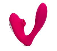 Lovehoney Indulge Clitoral Sucking Toy Clitoris Stimulator for Women, Pink | Smooth Silicone Vibrating Adult Sex Toy, Clit Sucker and G Spot Vibrations for Double Stimulation, Waterproof & Rechargeable
