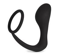 Lovehoney Inside Job Butt Plug & Cock Ring Anal Toy for Men, Black, 4" Plug