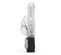 Lovehoney Jessica Rabbit Vibrator Dual 5 Inch Stimulator for Women, Silver | 7 Patterns, 3 Speeds, Waterproof, Rotating Shaft, 3x AAA Batteries Not Included, Internal Pleasure, Clitoral Stimulation