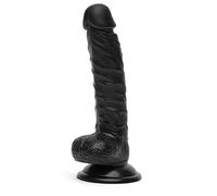 Lovehoney Lifelike Lover Realistic Dildo Adult Sex Toy for Couples, Black | Flexible, Suction Cup, Harness Compatible Strap on, 8 Inch Suction Cup Dildo for Women