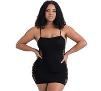 Lovehoney Lingerie Hourglass Plus Size Mini Dress for Women, Black