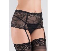 Lovehoney Love Me Black Lace Deep Suspender Belt - Large - Black Black