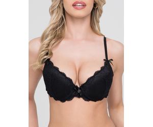 Lovehoney Love Me Lace Push-Up Bra - Medium - Black Black