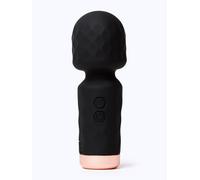 Lovehoney Mini Black Silicone Wand Vibrator - Black Black