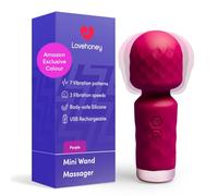 Lovehoney Mini Wand Vibrator for Women, Clitoral Stimulator Sex Toy, Purple | Compact 3 Speed & 7 Pattern Wand Massager, Body Safe Silicone, Discreet Waterproof & Rechargeable Body Massager for Couples