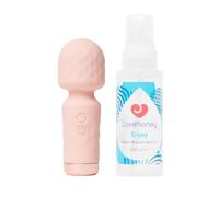 Lovehoney Pink Mini Wand Vibrator Massager & Enjoy Water Based Lube 100ml | Womens Sex Toys Gift Bundle