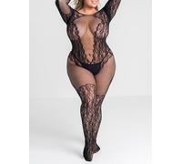 Lovehoney Plus Size All About That Lace Fishnet Bodystocking - One Size Queen - Black Black