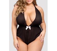 Lovehoney Plus Size Barely There Sheer Teddy - One Size Queen - Black Black