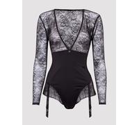 Lovehoney Plus Size Hourglass Black Smoothing Long Sleeve Body - 1X / 2X - Black Black