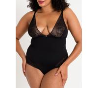 Lovehoney Lingerie Hourglass Black Sheer Floral Mesh and Microfibre Smoothing Sleeveless Shapewear Body - Size 18-20