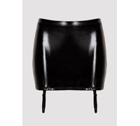 Lovehoney Plus Size Wet Look Suspender Skirt - 1X / 2X - Black Black