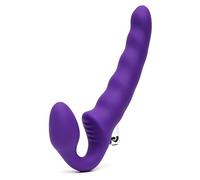 Lovehoney Deep Dive Posable Rechargeable Vibrating Strapless Strap-On - Purple Purple