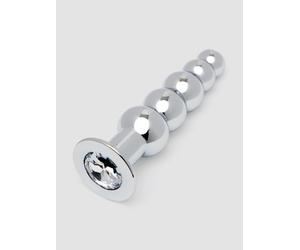 Lovehoney Power Jewel Beaded Aluminium Jewelled Butt Plug 5 inch - Silver Silver