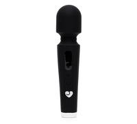 Lovehoney Power Play Mini Wand Vibrator 7 Vibrating Modes, Black | Silicone Sex Toy for Clitoris Stimulation, Wireless Handheld Personal Massager, Adult Sex Toys for Women & Couples