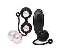 Lovehoney Rechargeable Remote Control Vibrating Kegel Ball Set - Black Black