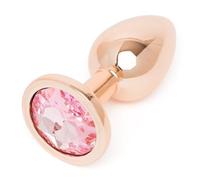 Lovehoney Rose Gold Butt Plug 2.5", Pink Gem Anal Plug for Women & Men