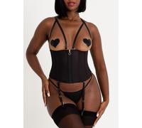 Lovehoney Secret Silhouette Black Steel-Boned Waspie - Large - Black Black