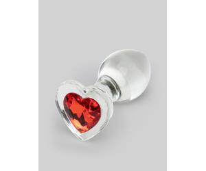 Lovehoney Sensual Glass Jewelled Heart Butt Plug 3 Inch - Clear Clear