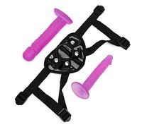 Lovehoney Strap on Dildo Harness Kit with 2 Dildos for Pegging, Purple