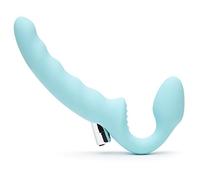 Lovehoney Strapless Strap on Vibrating Dildo Dual Toy for Women, Aqua